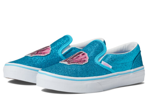 Incaltaminte Fete Vans Classic Slip-On (Little Kid) (Sequin Patch) ShellBlue Atoll