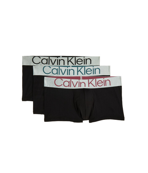 Imbracaminte Barbati Calvin Klein Sustainable Steel Micro Low Rise Trunks 3-Pack Black BodiesBlackDark SlateCrushed Berry Logos