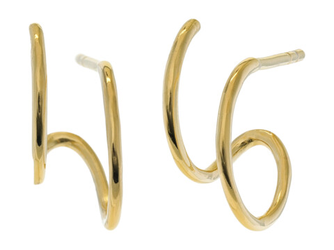 Bijuterii Femei Madewell Delicate Collection Demi-Fine 14k Plated Double Hoop Earrings 14K Gold