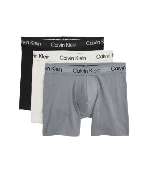 Imbracaminte Barbati Calvin Klein Khakis Cotton Stretch Boxer Brief 3-Pack BlackMoonbeamShining Armour