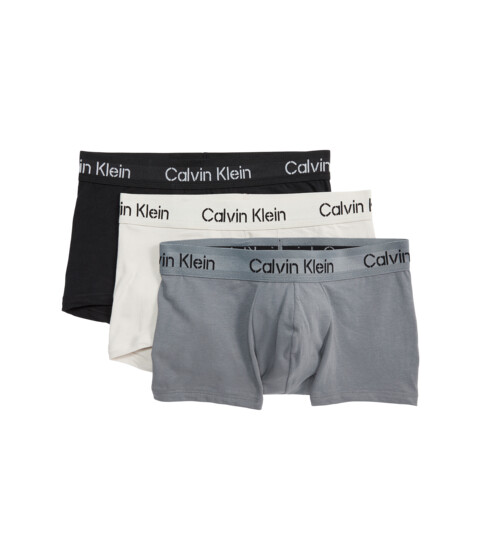 Imbracaminte Barbati Calvin Klein Underwear Khakis Cotton Stretch Low Rise Trunks 3-Pack BlackMoonbeamShining Armour