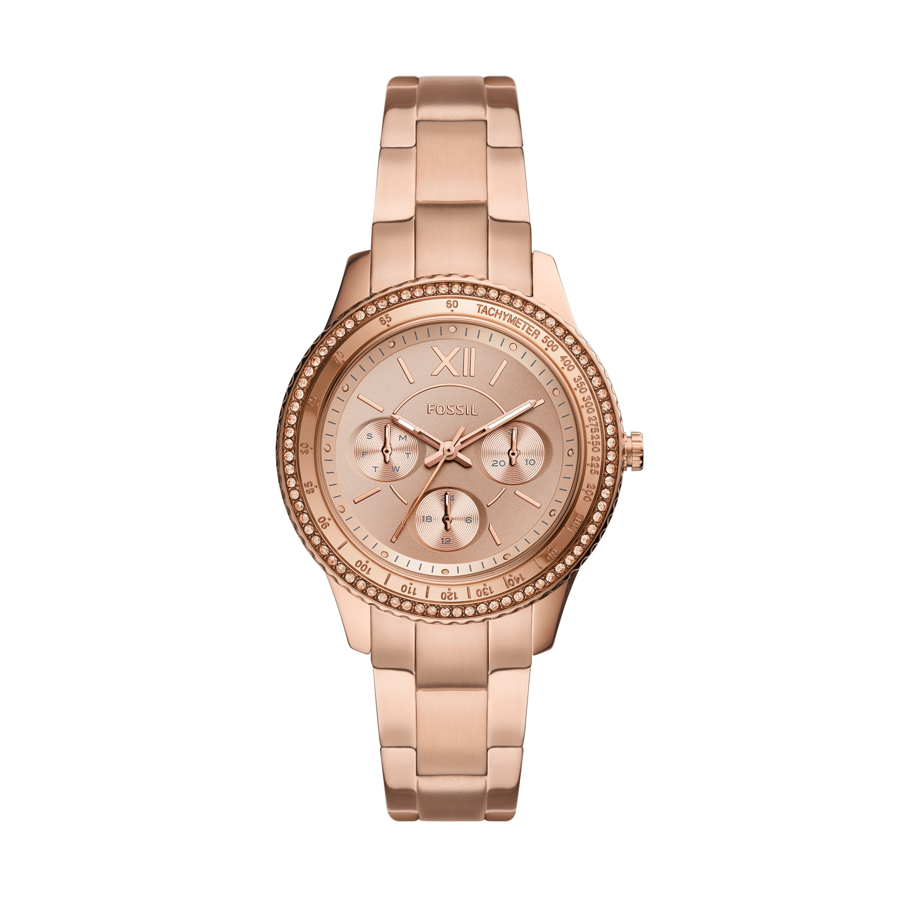 Ceasuri Femei Fossil Stella Multifunction Stainless Steel Watch - ES5106 Rose Gold