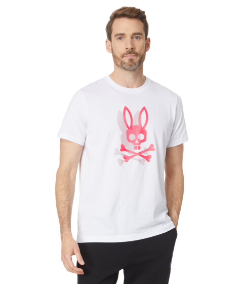 Imbracaminte Barbati Psycho Bunny Chicago High Density Dotted Graphic Tee White
