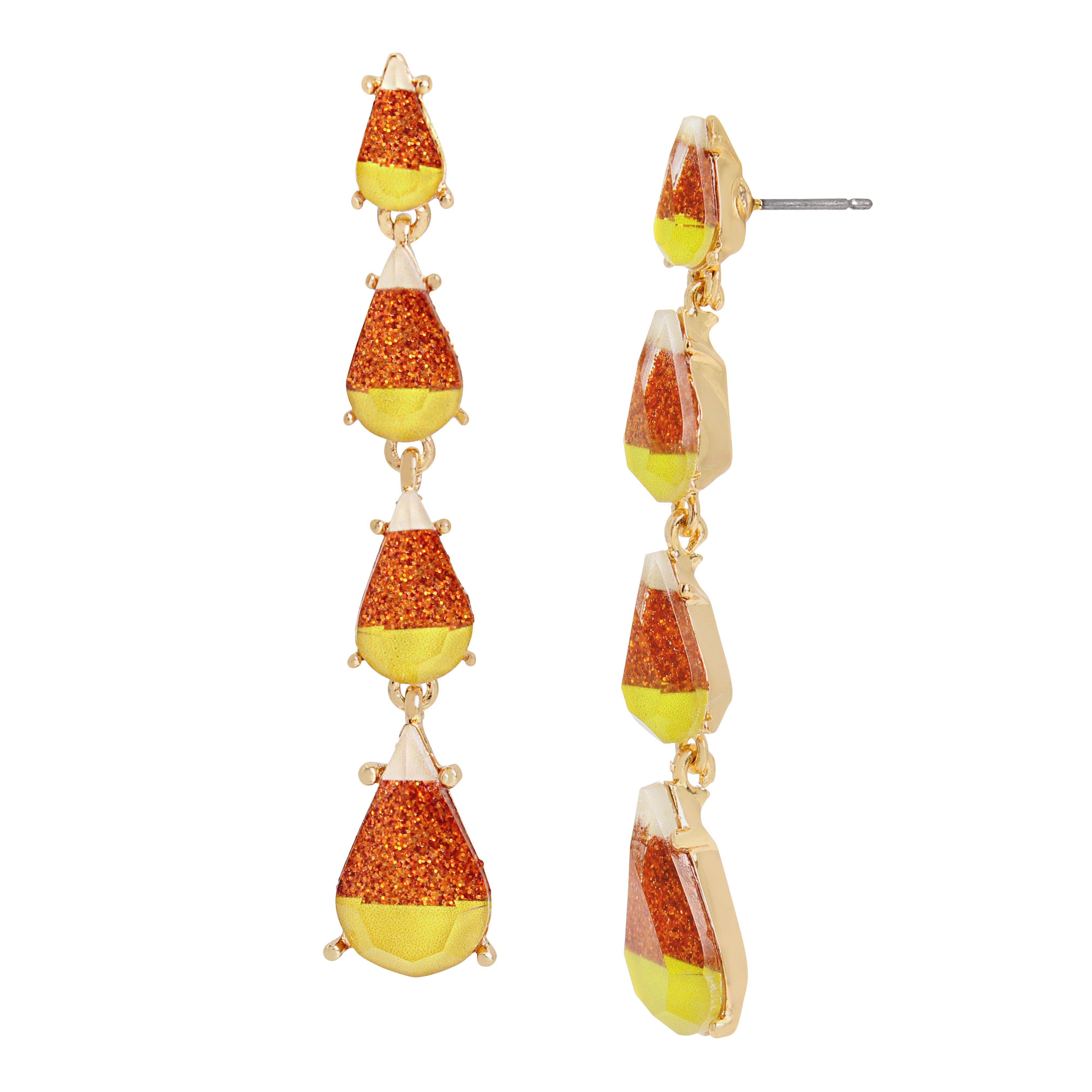 Bijuterii Femei Betsey Johnson Candy Corn Linear Earrings OrangeGold