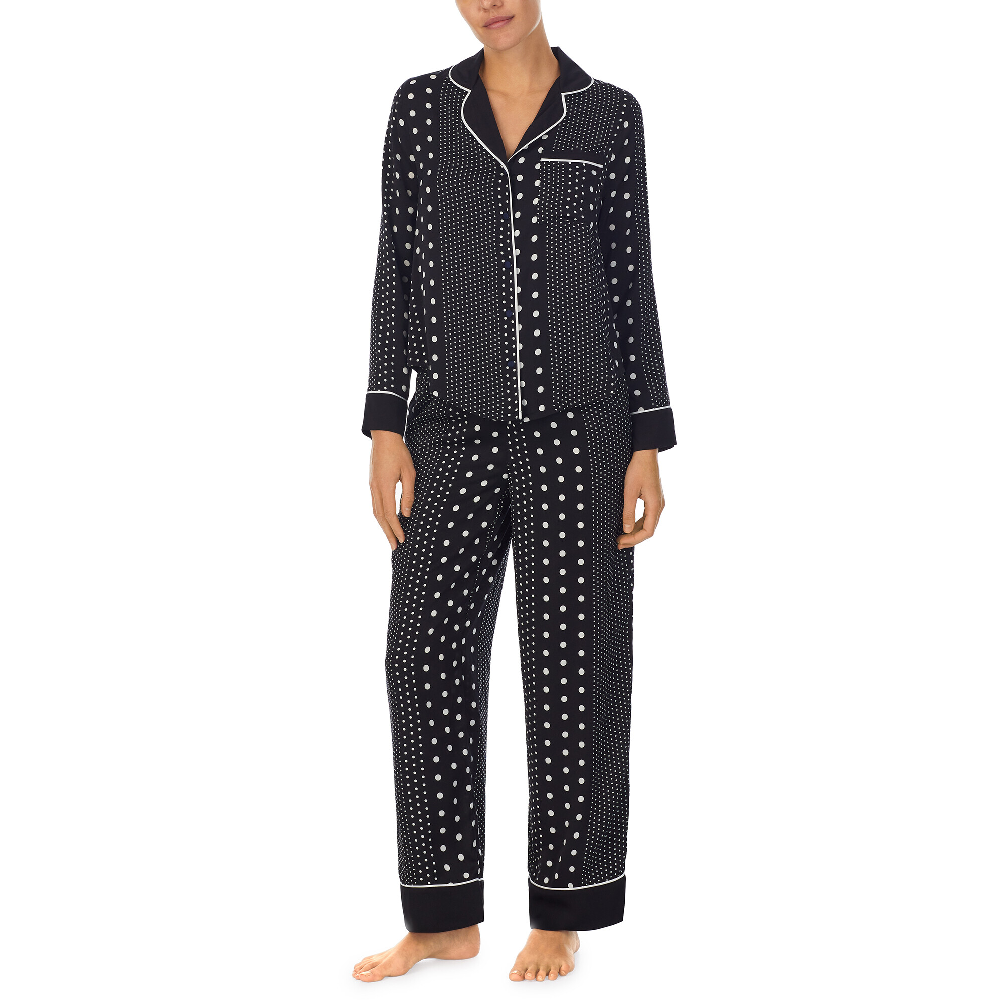 Imbracaminte Femei Kate Spade New York Long Sleeve Pajama Black Stripe