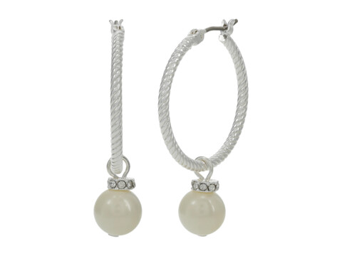 Bijuterii Femei LAUREN Ralph Lauren Rope Hoop with Pearl Drop Earrings SilverWhite PearlCrystal
