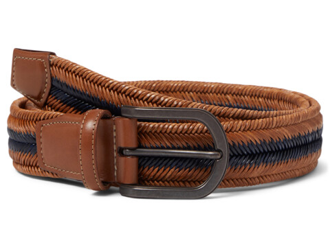 Accesorii Barbati Torino Leather Co 35 mm Italian Woven Herringbone Stretch SaddleNavy