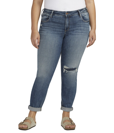 Imbracaminte Femei Silver Jeans Co Plus Size Boyfriend Mid-Rise Slim Leg Jeans W27101EAE217 Indigo
