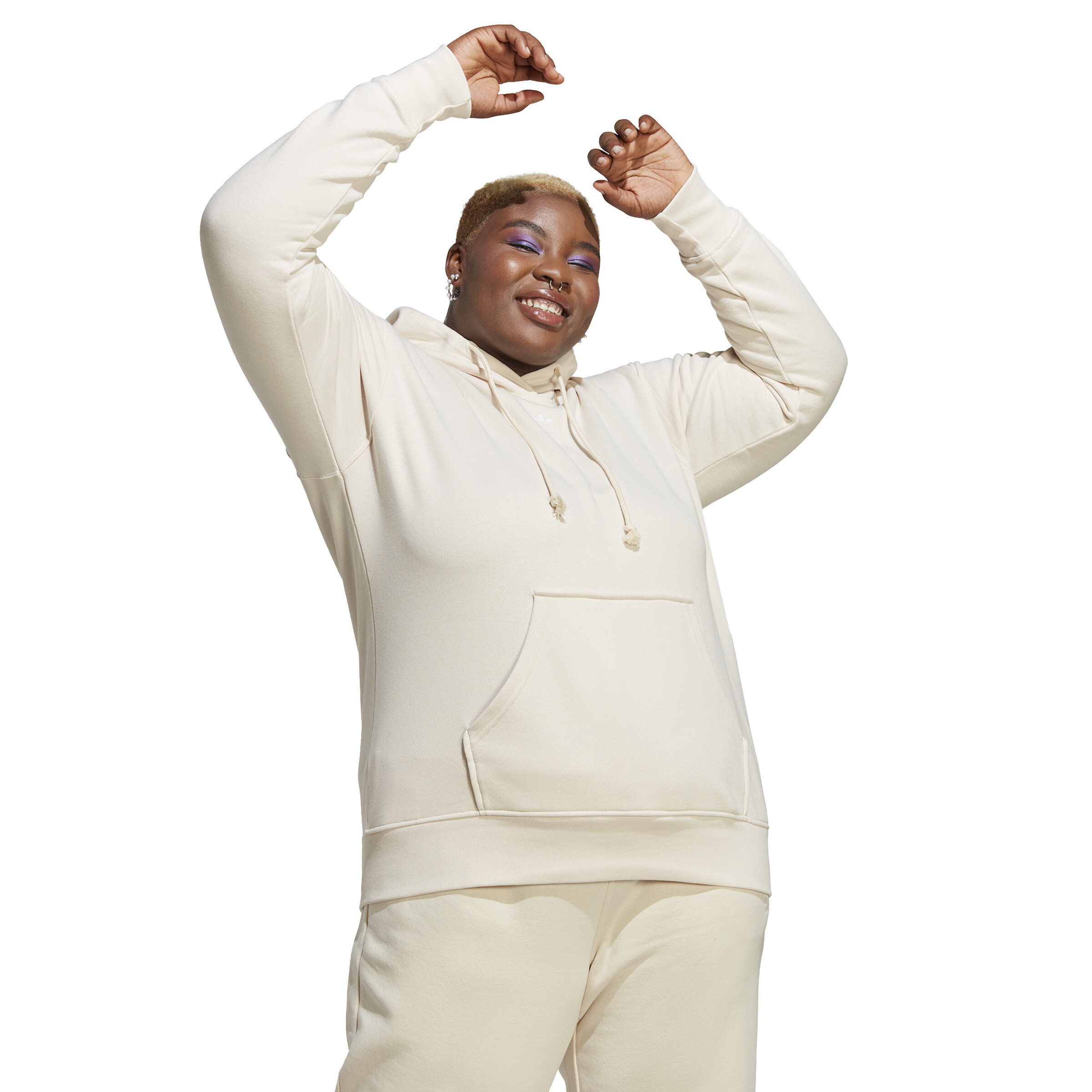 Imbracaminte Femei adidas Originals Plus Size Adicolor Essentials Regular Hoodie Wonder White
