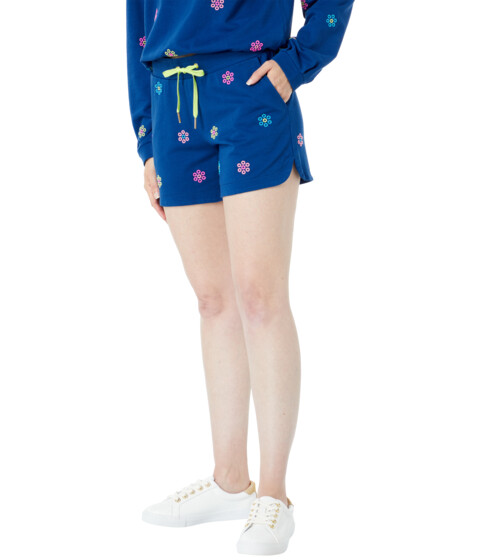 Imbracaminte Femei Lilly Pulitzer Kylar Knit Shorts Oyster Bay Navy Ditsy Daisy Embroidery