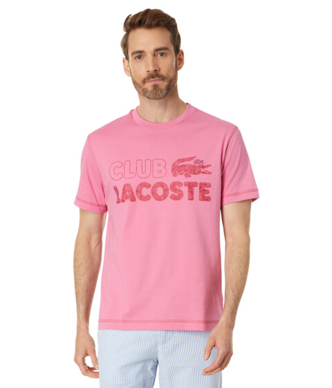 Imbracaminte Barbati Lacoste Short Sleeve Relaxed Fit Graphic T-Shirt Reseda Pink