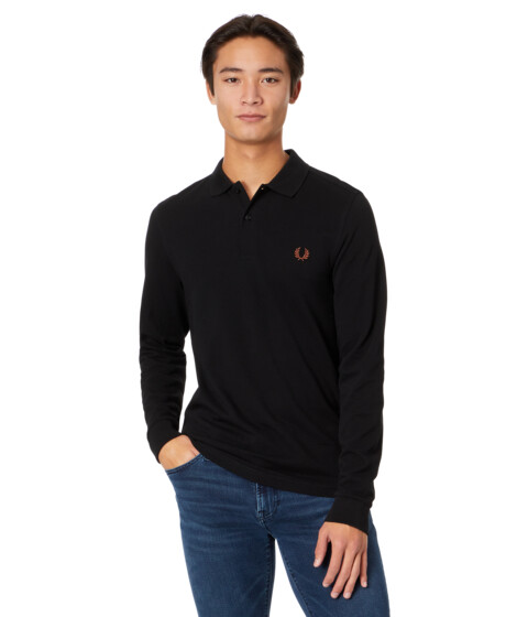 Imbracaminte Barbati Fred Perry Long Sleeve Plain Fred Perry Shirt BlackWhisky Brown