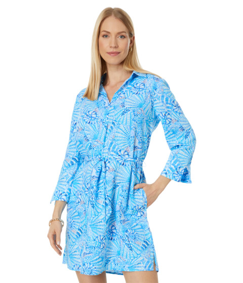 Imbracaminte Femei Lilly Pulitzer Pilar Tunic Linen Dress Amalfi Blue By The Seashore