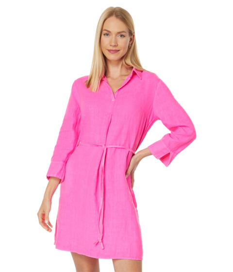 Imbracaminte Femei Lilly Pulitzer Pilar Tunic Linen Dress Aura Pink