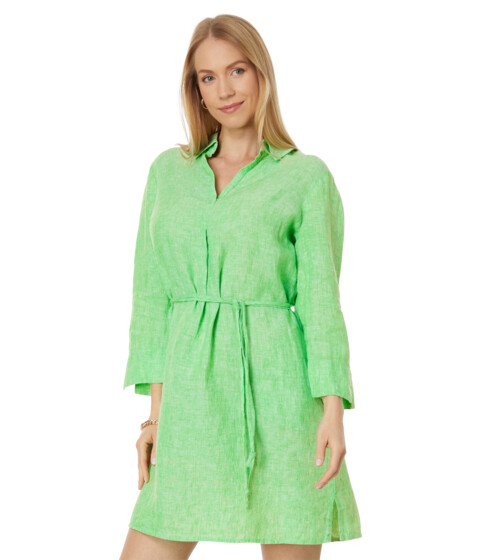 Imbracaminte Femei Lilly Pulitzer Pilar Tunic Linen Dress Gecko GreenResort White