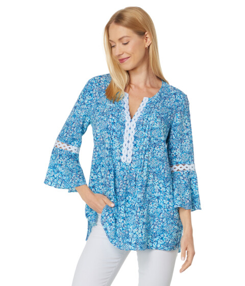 Imbracaminte Femei Lilly Pulitzer Hollie Tunic Cumulus Blue Blooming Together