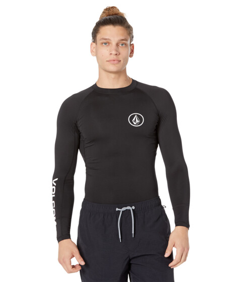 Imbracaminte Barbati Volcom Lido Solid Regular Fit Long Sleeve Rashguard Black 2