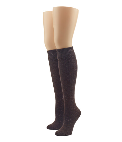 Imbracaminte Femei HUE Cuffed Tweed Knee Socks Espresso