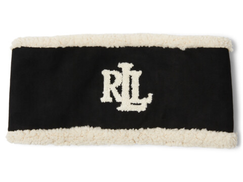 Accesorii Femei LAUREN Ralph Lauren Faux Fur Real Suede Logo Headband Black