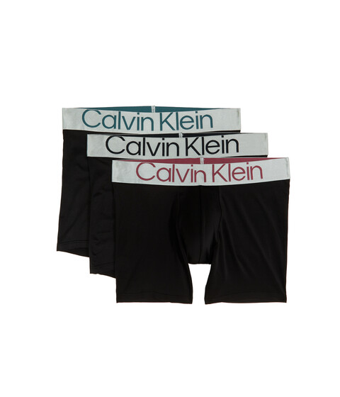 Imbracaminte Barbati Calvin Klein Sustainable Steel Micro Boxer Brief 3-Pack Black BodiesBlackDark SlateCrushed Berry Logos