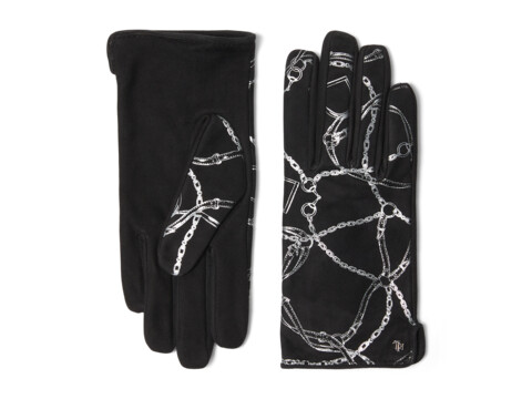 Accesorii Femei LAUREN Ralph Lauren Printed Suede Belting Glove Black