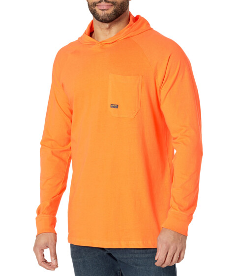 Imbracaminte Barbati Ariat Rebar Cotton Strong Hooded T-Shirt Bright Orange