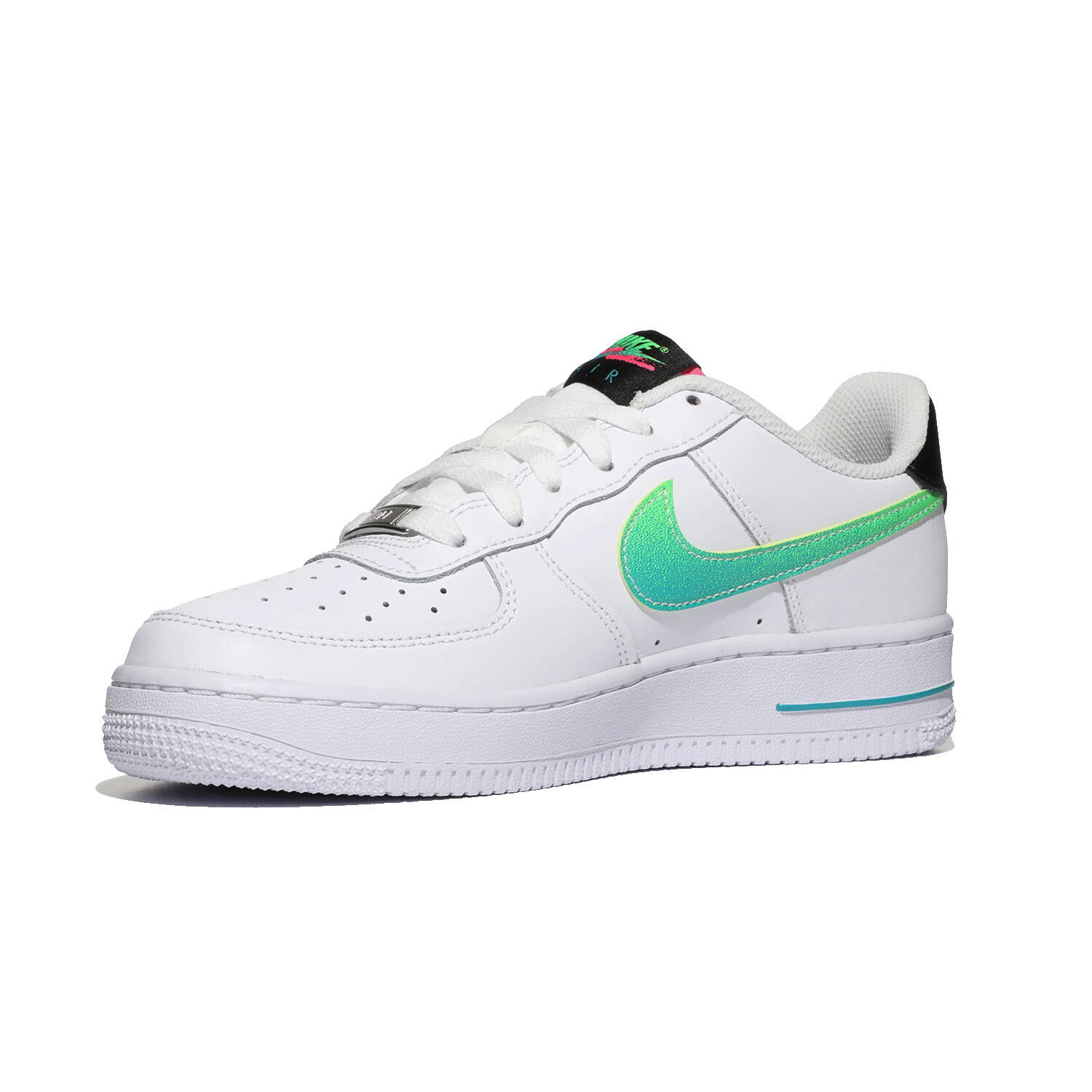 Incaltaminte Baieti Nike Air Force 1 LV8 1 (Big Kid) WhiteGreen StrikeAquamarineBlack