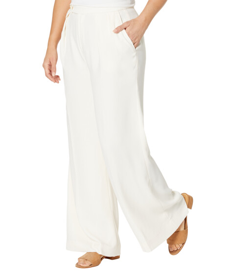 Imbracaminte Femei LAUREN Ralph Lauren Petite Pleated Georgette Wide-Leg Pants Mascarpone Cream