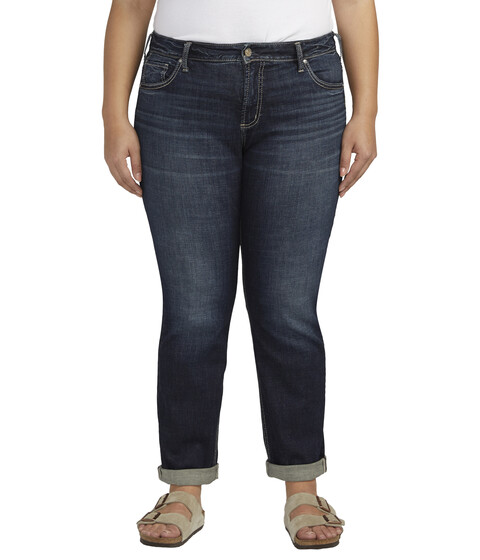 Imbracaminte Femei Silver Jeans Co Plus Size Boyfriend Mid-Rise Slim Leg Jeans W27101ECF485 Indigo