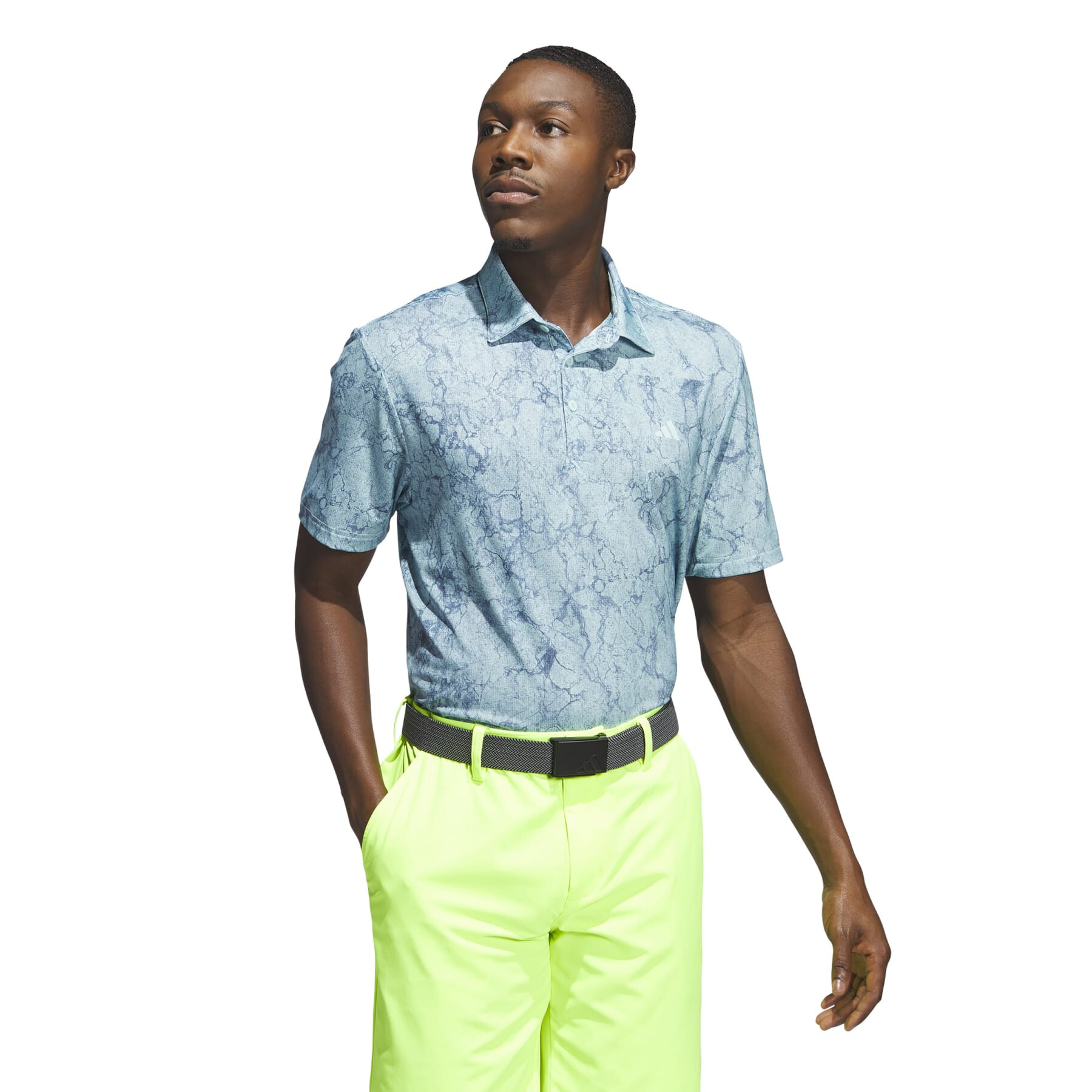 Imbracaminte Barbati adidas Golf Ultimate365 Printed Polo Shirt Semi Flash Aqua