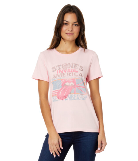 Imbracaminte Femei Lucky Brand Rolling Stones Invade America Tee Crystal Pink