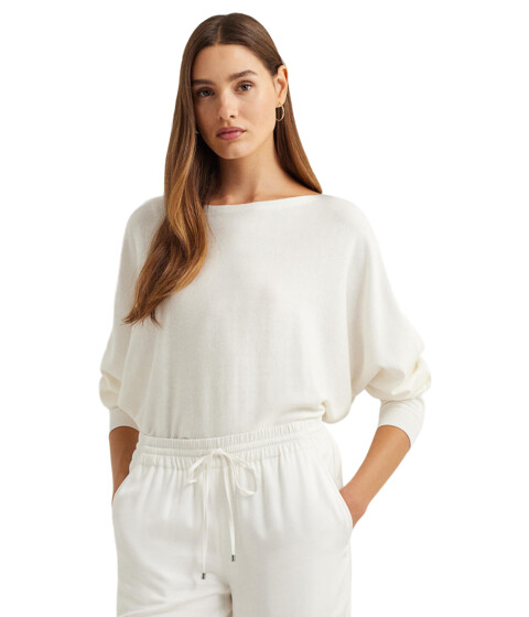 Imbracaminte Femei LAUREN Ralph Lauren Petite Cotton-Blend Dolman-Sleeve Sweater White