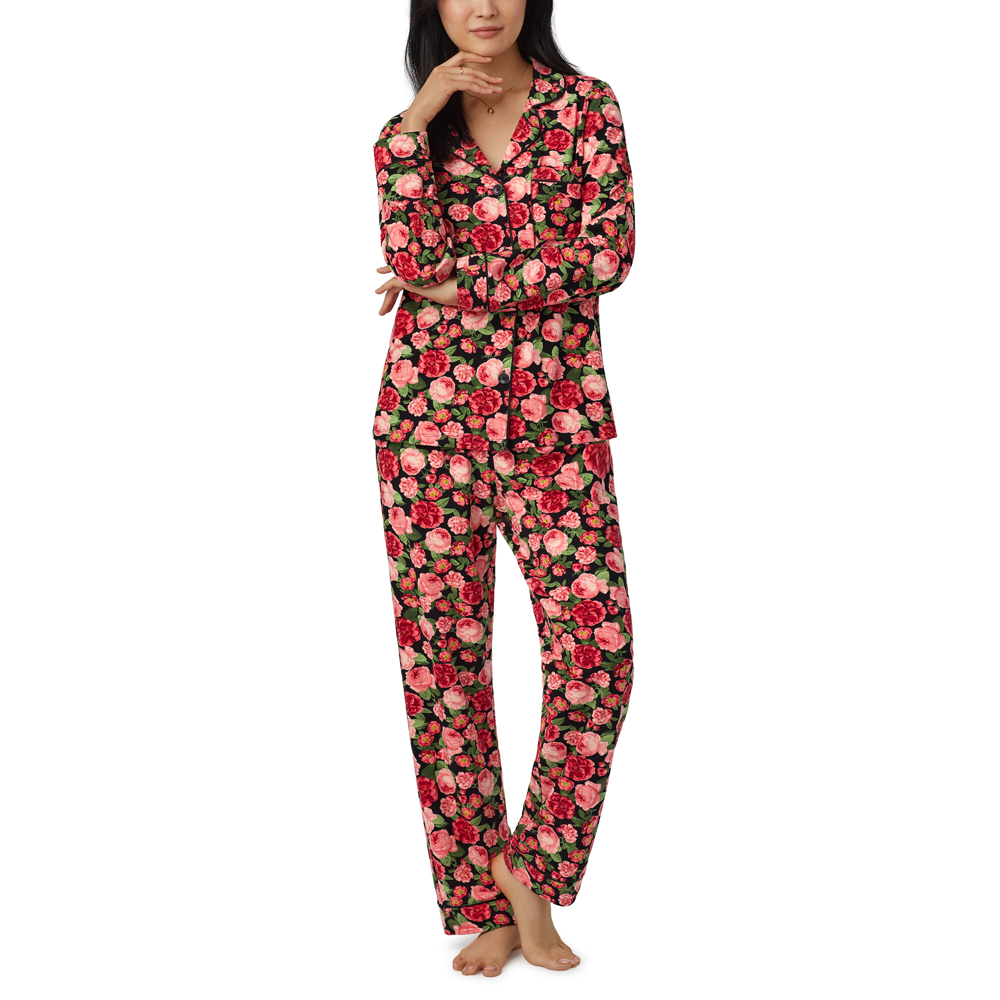 Imbracaminte Femei BedHead Pajamas Long Sleeve Classic PJ Set Roses Are Red