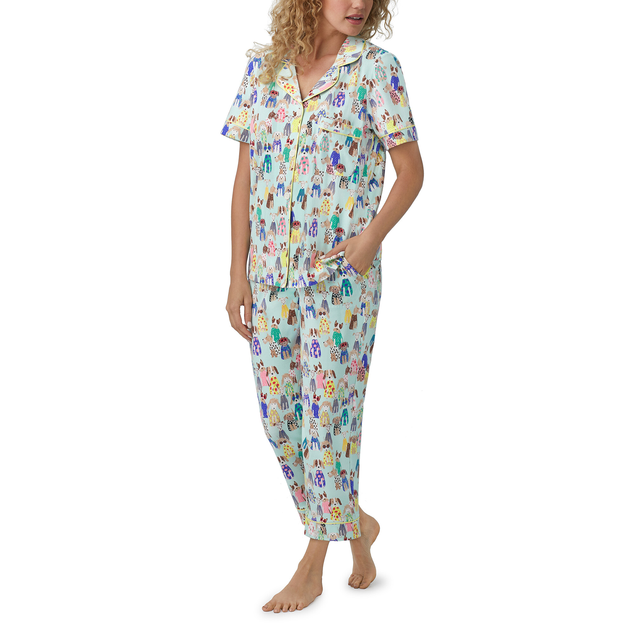 Imbracaminte Femei BedHead Pajamas Short Sleeve Cropped PJ Set Fashion Hounds