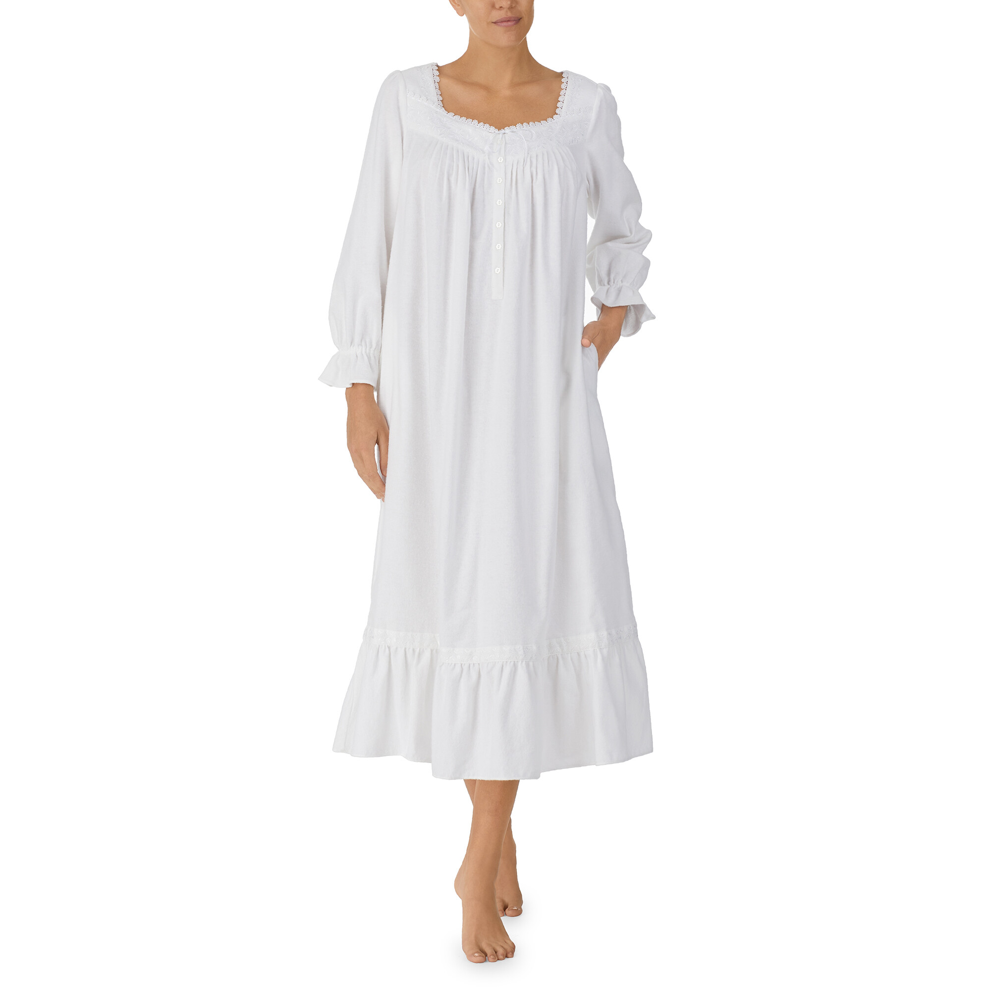 Imbracaminte Femei Eileen West Long Sleeve Flannel Ballet Gown White