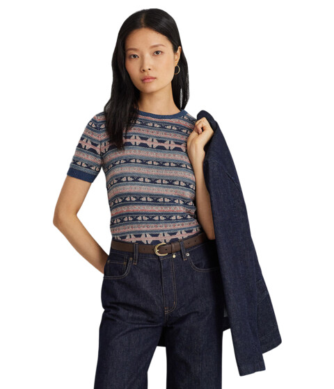 Imbracaminte Femei LAUREN Ralph Lauren Geo Stripe Short Sleeve Sweater Multi