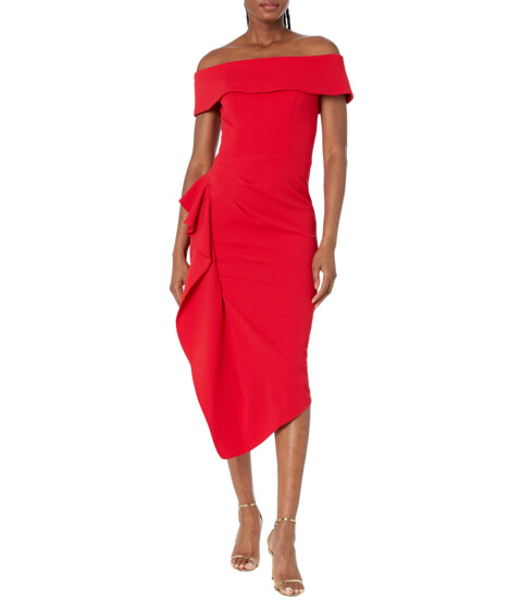 Imbracaminte Femei Betsy Adam Off-the-Shoulder Cuff Midi Dress Red