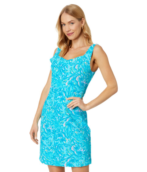 Imbracaminte Femei Lilly Pulitzer Del Rey Stretch Shift Dress Surf Blue Coral Of The Story
