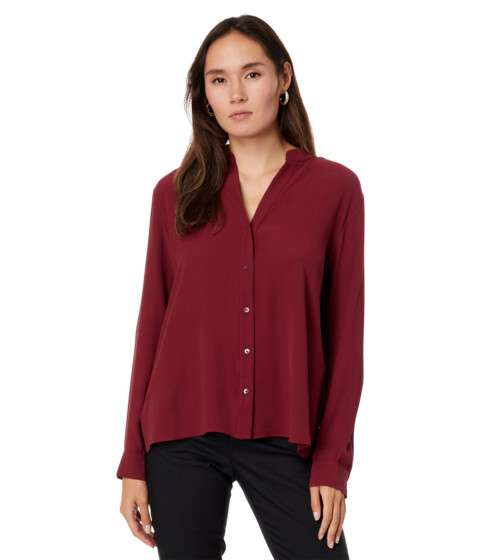 Imbracaminte Femei Eileen Fisher Mandarin Collar Shirt Red Cedar