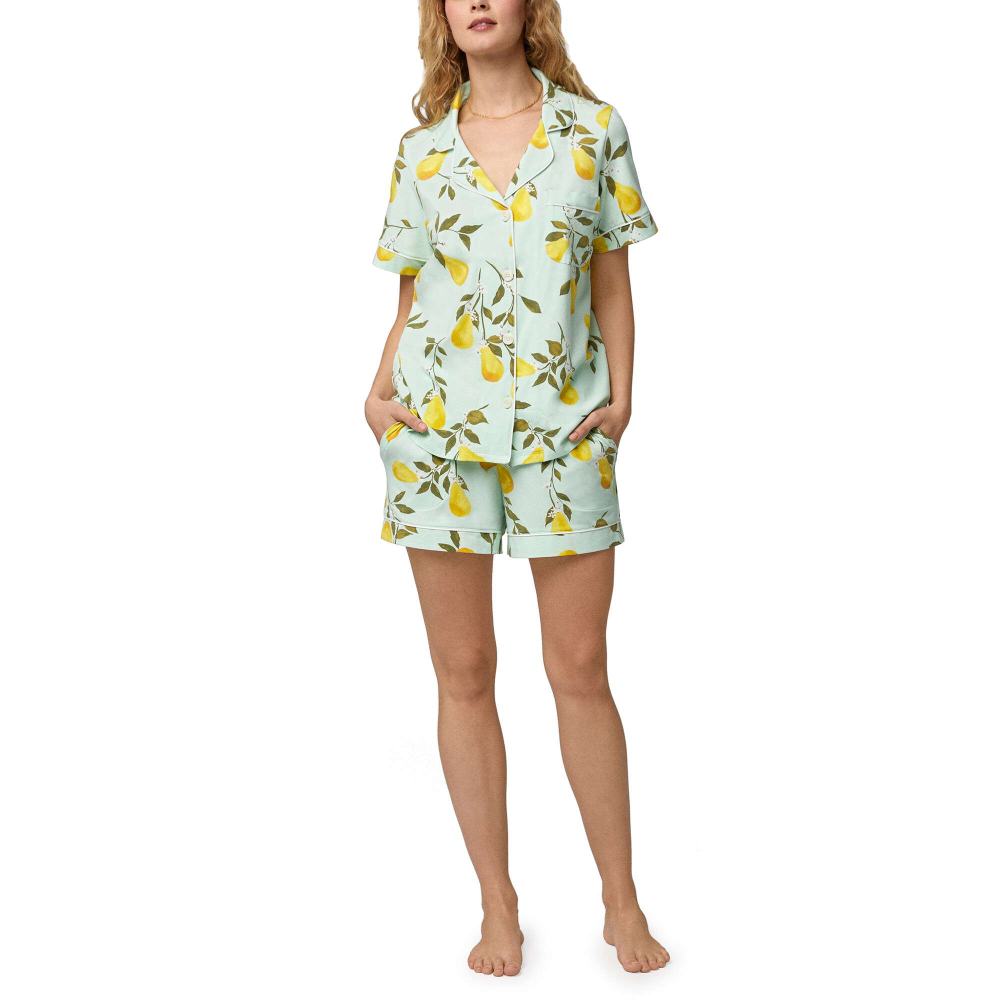 Imbracaminte Femei BedHead Pajamas Short Sleeve Shorty Set Pear Tree