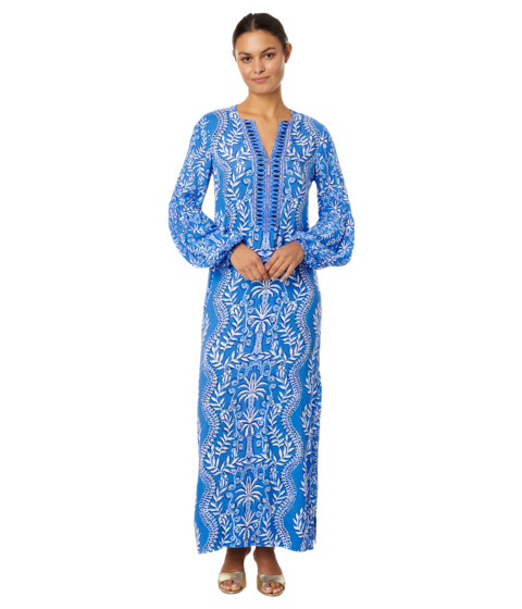 Imbracaminte Femei Lilly Pulitzer Laurelie Long Sleeve Maxi Abaco Blue Have It Both Rays Engineered Woven Maxi