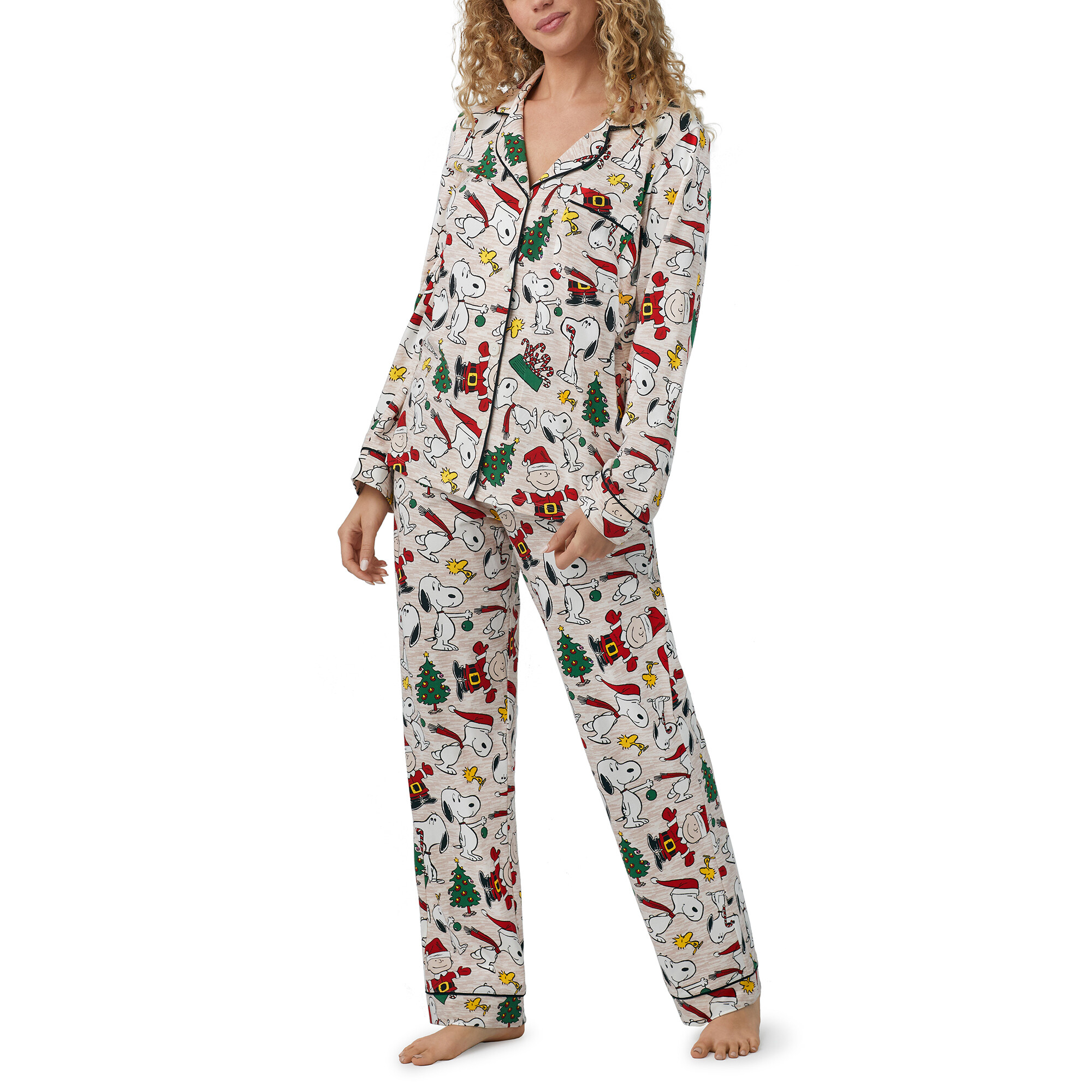 Imbracaminte Femei BedHead Pajamas Long Sleeve Classic PJ Set Merry Christmas Charlie Brown