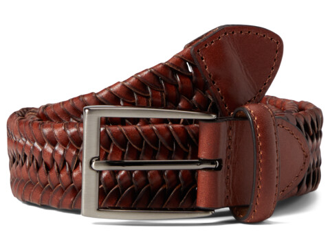 Accesorii Barbati Johnston Murphy Leather Braided Belt Cognac
