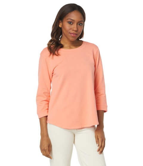 Imbracaminte Femei Mod-o-doc Lightweight French Terry 34 Open Crew Neck Top Coral Clay