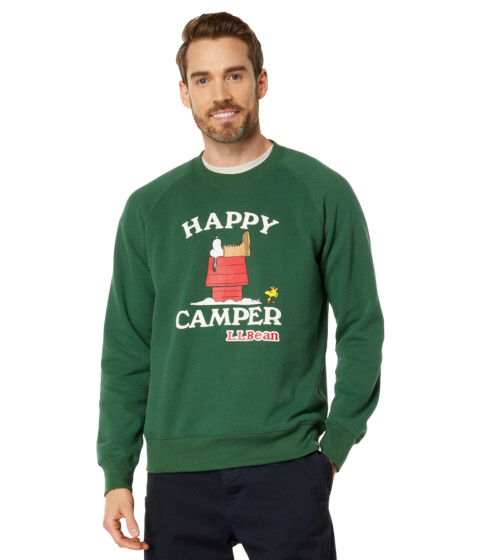 Imbracaminte Barbati LLBEAN LLBean x Peanuts Sweatshirt Crew Neck Happy Camper Camp Green