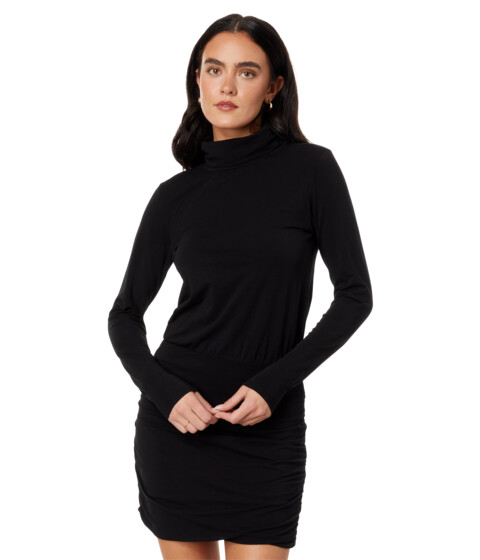 Imbracaminte Femei bobi Los Angeles Turtleneck Long Sleeve Shirred Skirt Dress Black