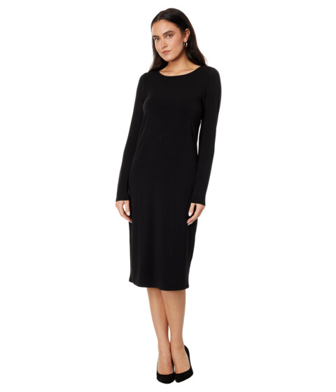 Imbracaminte Femei Eileen Fisher Petite Jewel Neck Slim Full Length Dress Black