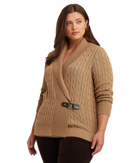Imbracaminte Femei LAUREN Ralph Lauren Plus Size Buckled Cotton Sweater Classic Camel