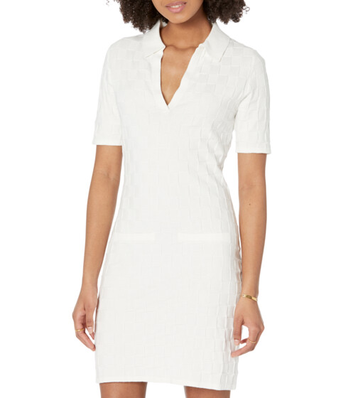 Imbracaminte Femei Monrow Checkered Short Sleeve Polo Dress White