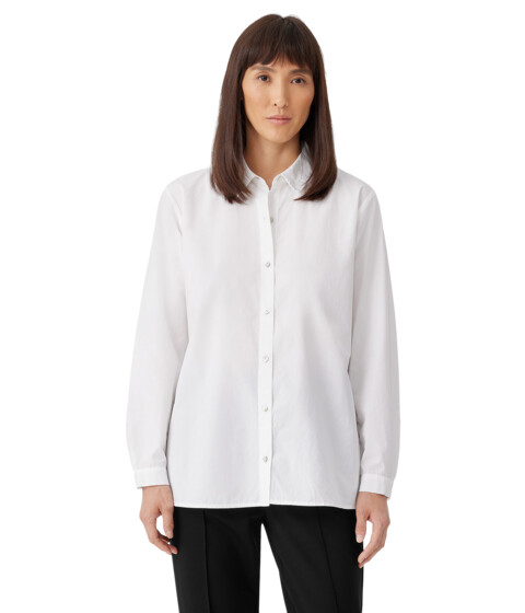 Imbracaminte Femei Eileen Fisher Petite Classic Collar Shirt White